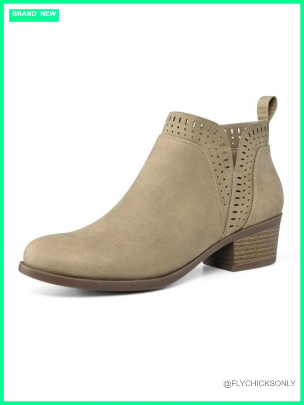 Women's Ankle Boots Chunky Block Heel Booties Side Zipper Round Toe